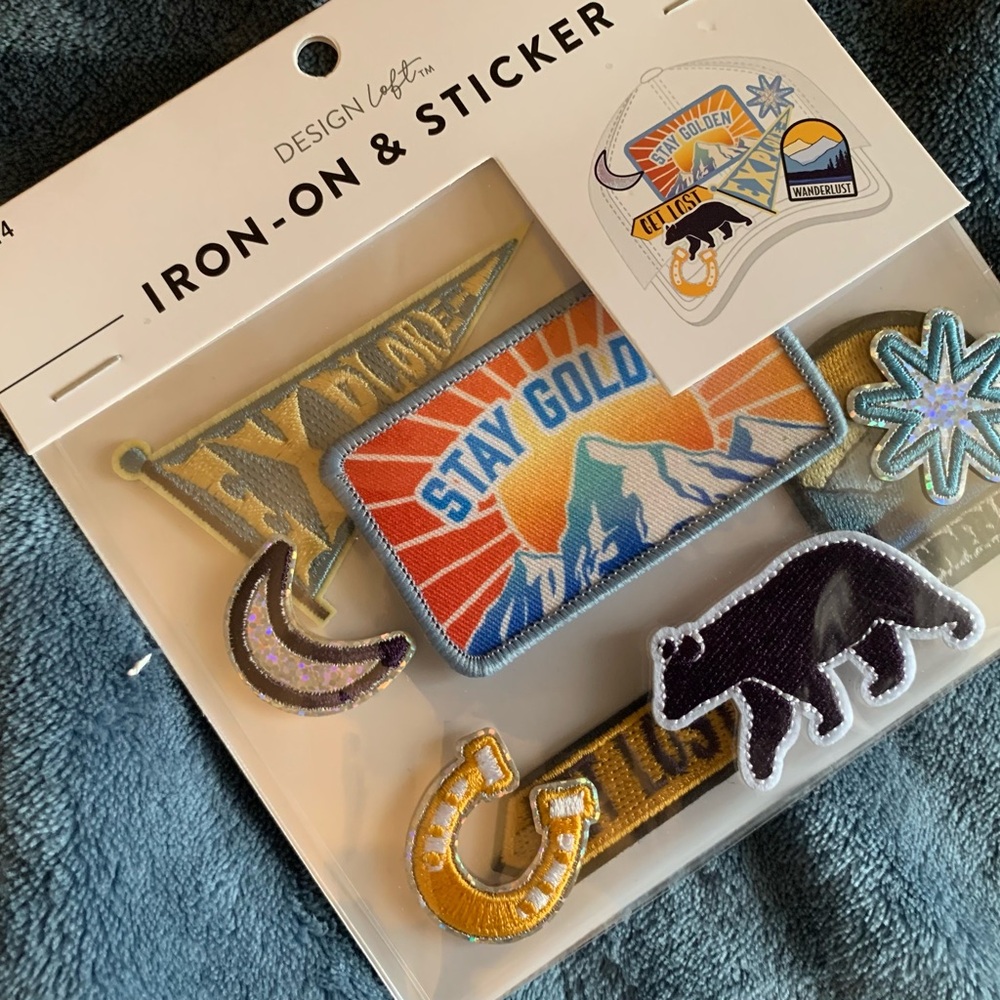 New Outdoor Theme Permanent IRON-ON or Temporary Stickers Set of 8